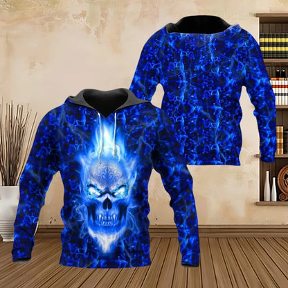 Fashion Men Hoodies Four Seasons Vintage Skull 3D Print Pullover Sweatshirts Men Comforts Kangaroo Pocket Y2k Hoodies Clothing - AMULET RING STORE