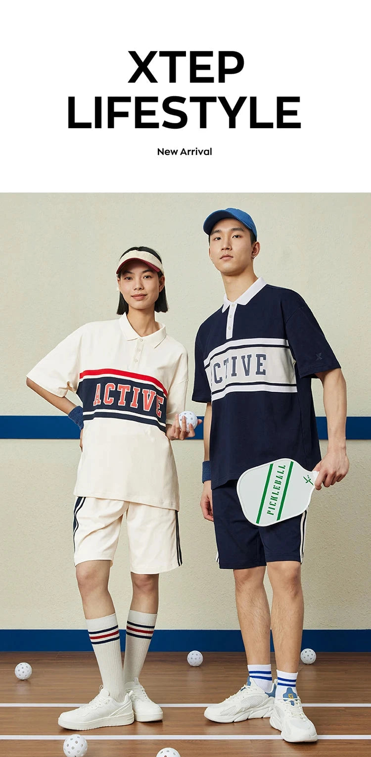 Xtep Knitted Suit For Men And Women 2024 Summer Fashion Sports Suit Soft Quick-Drying  Leisure  Comfortable Suit 8762276A0102