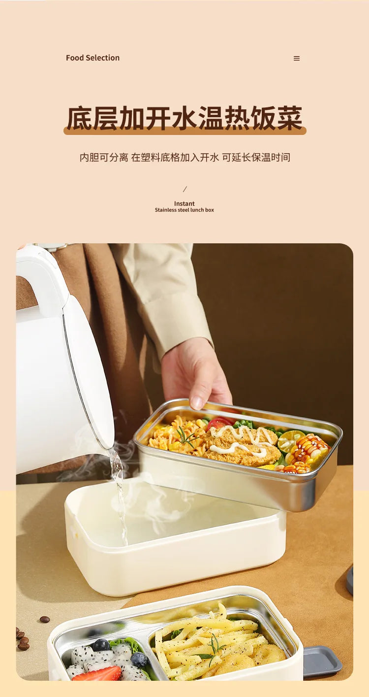 304 stainless steel lunch box for kids adult portable Microwavable insulated bento compartment multilayer food storage container - AMULET RING STORE