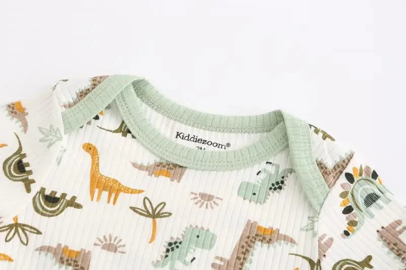 4Pieces Cotton Newborn Bodysuit Print Baby Girl Clothes 0-12M Cartoon Baby Boy Clothes Summer Short Sleeve Romper Bebes - AMULET RING STORE