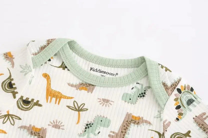 4Pieces Cotton Newborn Bodysuit Print Baby Girl Clothes 0-12M Cartoon Baby Boy Clothes Summer Short Sleeve Romper Bebes - AMULET RING STORE