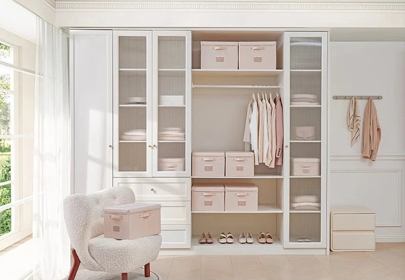 Fabric Foldable Storage Box With Lid Organizer For Clothes Large Capacity Quilt Blanket Toy Storage Closet Wardrobe Organizer - AMULET RING STORE