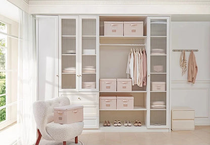 Fabric Foldable Storage Box With Lid Organizer For Clothes Large Capacity Quilt Blanket Toy Storage Closet Wardrobe Organizer - AMULET RING STORE