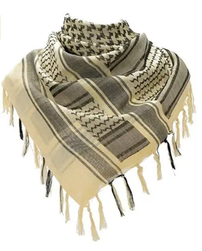 136X133CM Tactical Desert Shemagh Keffiyeh Arab Tessel Scarf Wrap Outdoor Windproof Dustproof Face Protective Scarf Men Women - AMULET RING STORE