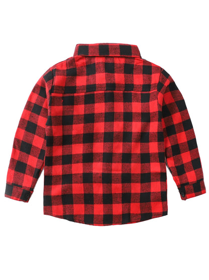 New Spring and Autumn Winter Boys and Girls 1-14 Years Old Classic Woolen Checkered Shirt Student Dress Versatile Shirt