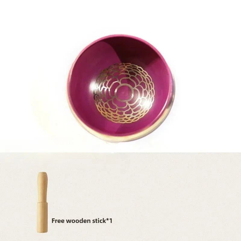 Nepal Handmade Buddha Singing Bowl Yoga Meditation Colorful Sound Therapy Tibetan Singing Bowls Healing Percussion Instruments - AMULET RING STORE