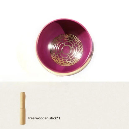Nepal Handmade Buddha Singing Bowl Yoga Meditation Colorful Sound Therapy Tibetan Singing Bowls Healing Percussion Instruments - AMULET RING STORE