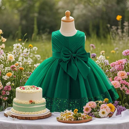 Sparkling flower embroidered gauze baby dress summer new style elegant girls' and children's dresses for girls and babies