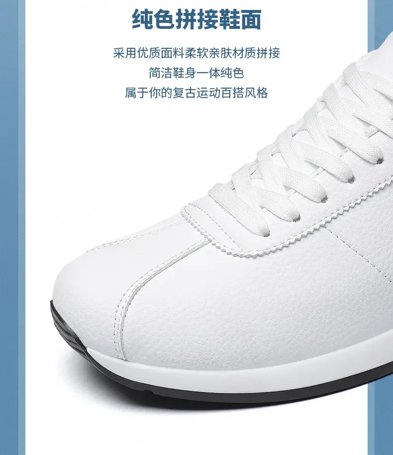 Leisure Running Summer Fashion Anti Slip Mountaineering PU Leather Sports Shoes Tennis Trend Hot Selling Men White Flat Shoes - AMULET RING STORE
