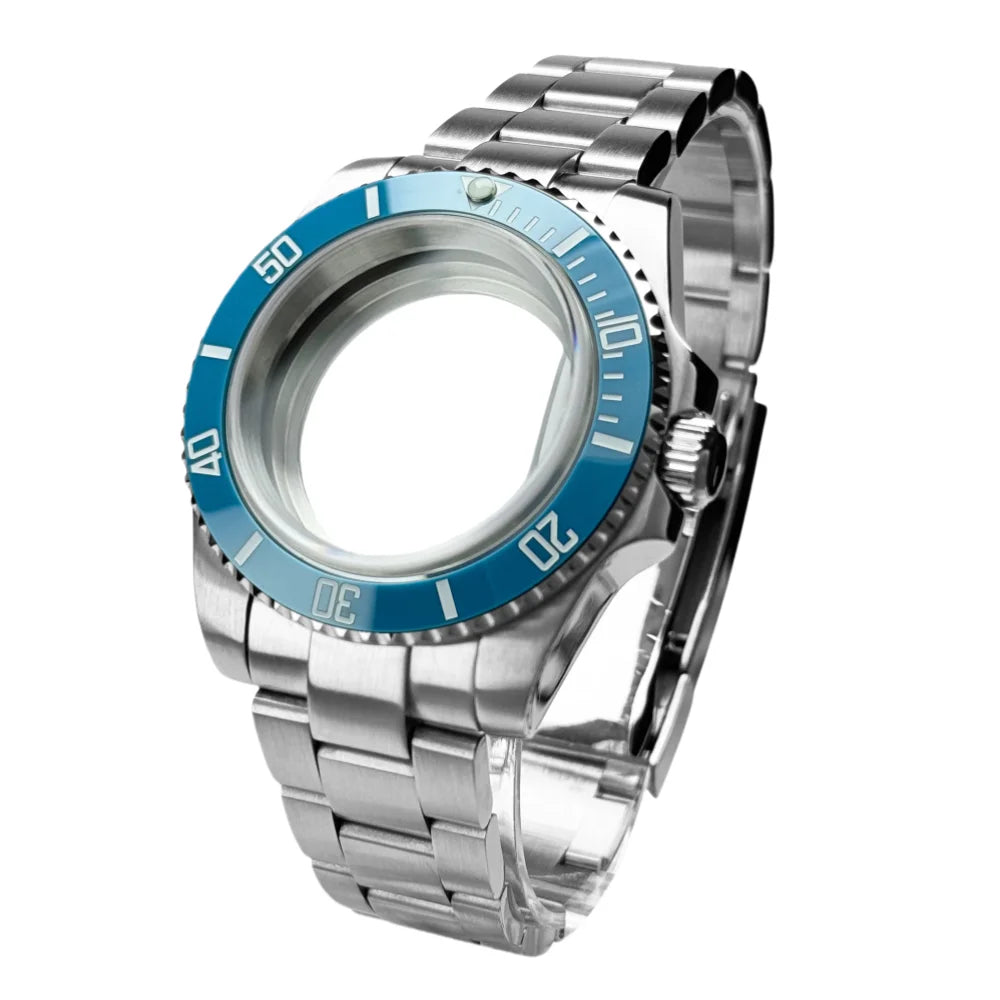 40mm 200m Waterproof NH34 NH35 NH36 Watch Case Accessories for Oyster Band SUB Watch Maker 120clicks BGW9 blue lume Bezel - AMULET RING STORE