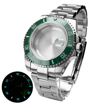 40mm 200m Waterproof NH34 NH35 NH36 Watch Case Accessories for Oyster Band SUB Watch Maker 120clicks BGW9 blue lume Bezel - AMULET RING STORE