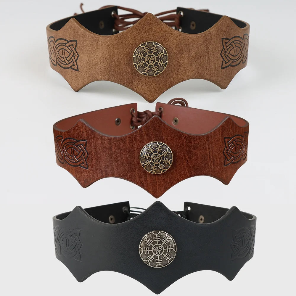 Medieval Knight Headband Viking King Crown Dress Up Halloween Cosplay LARP Accessory Ancient Roman Warrior Gladiator Headgear - AMULET RING STORE