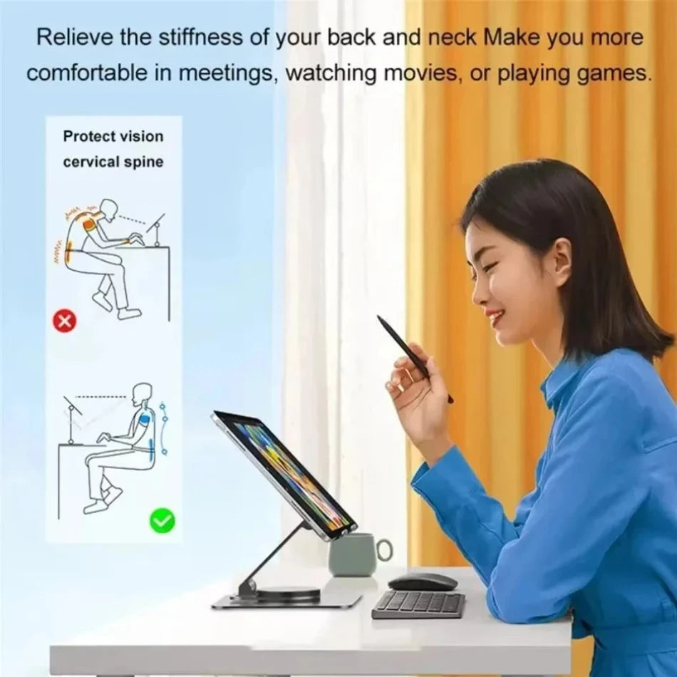 Aluminum 360° Rotation Portable Desktop Foldable Laptop Tablet Holder Bracket For iPad Macbook RedmiBook Galaxy Tab Book Laptop* - AMULET RING STORE