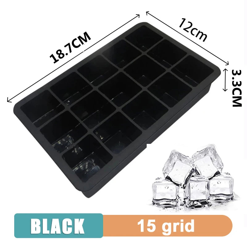 4/6/8/15 Grid Big Ice Tray Mold Giant Jumbo Large Food Grade Silicone Ice Cube Square Tray Mold DIY Ice Maker Ice Cube Tray - AMULET RING STORE