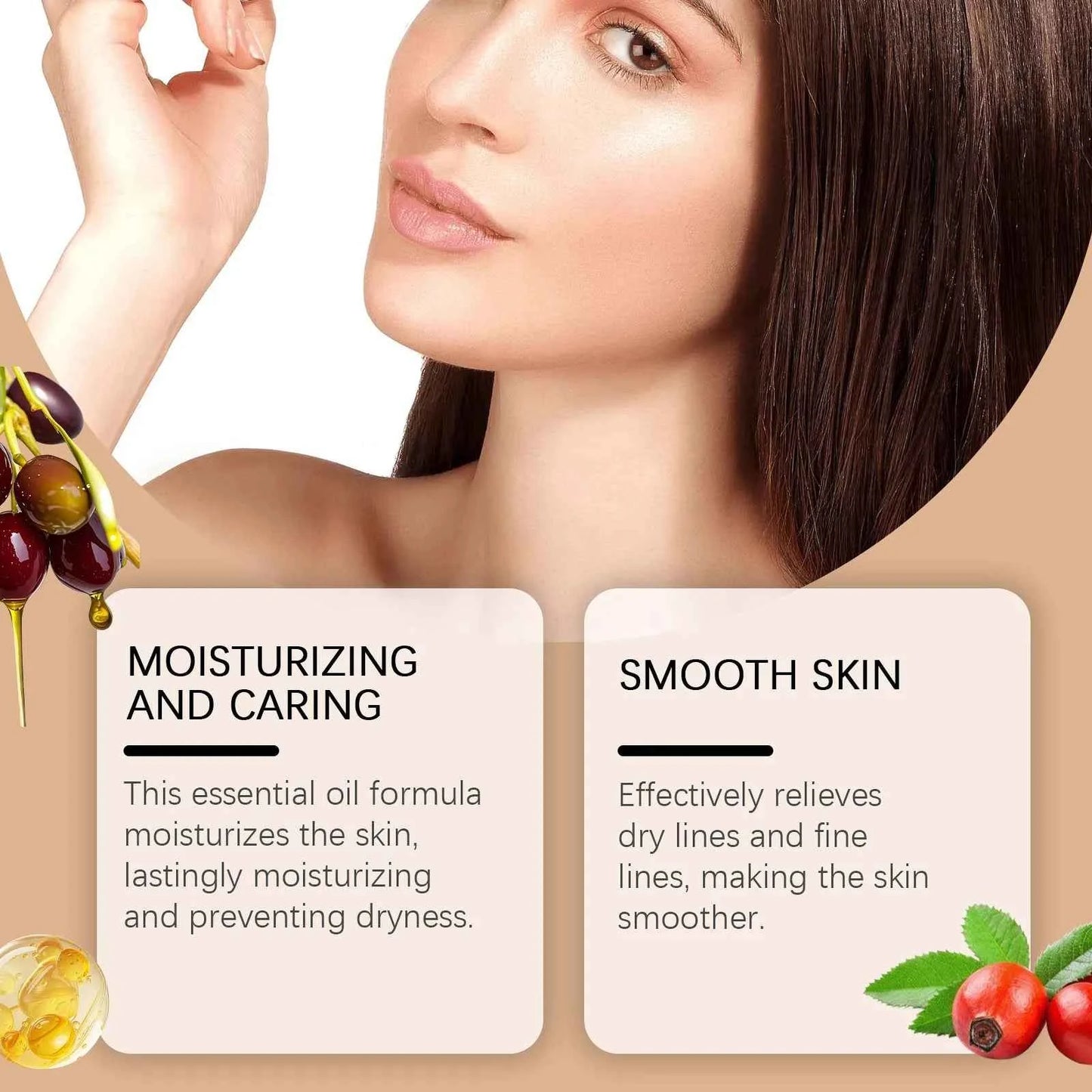 Ouhoe Rosehip Face Care Essence Oil Nourishing Skin Lasting Hydrating Enhance Smoothness Firming Softening Face Care Essence Oil