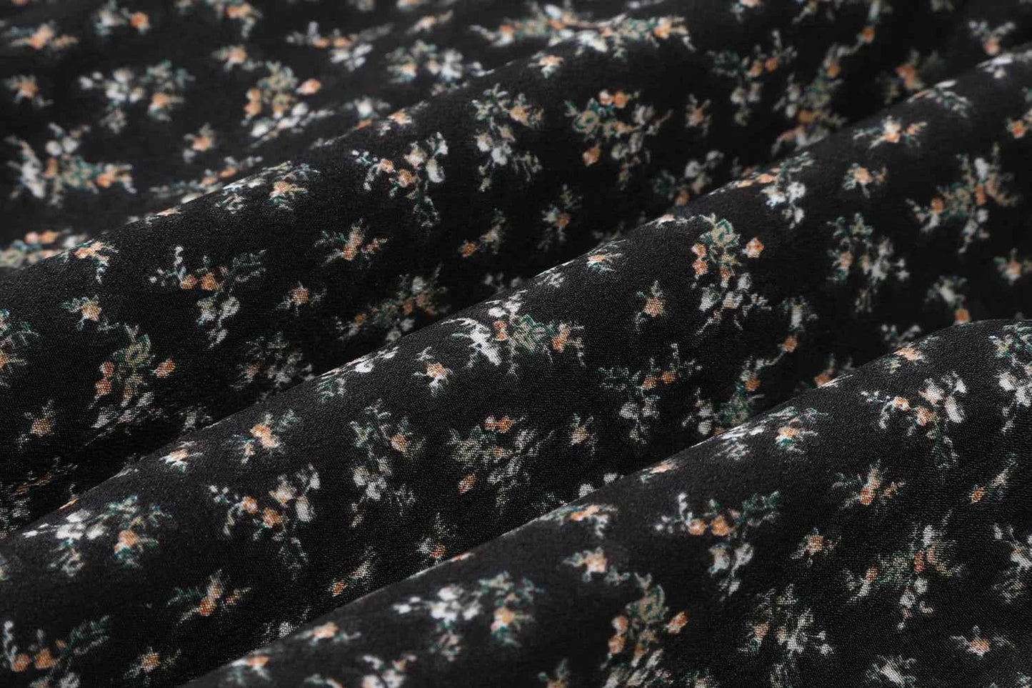 High Waist Vintage Floral Printed Women's Umbrella Skirts 2025 New Spring Autumn Black Casual Loose Straight A-line Skirt Female