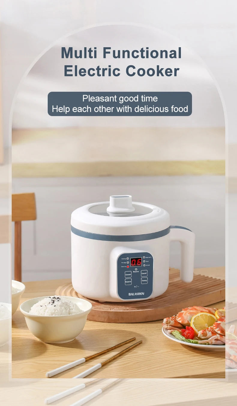 Electric Rice Cooker Multicooker Multifunction Pot Mini Hotpot Pan Soup Home Appliances for The Kitchen Pots Offers 1-2 People - AMULET RING STORE