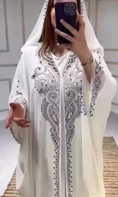 2025 Traditional Hooded Abaya African Dresses for Women Luxury Boubou Dress Africa Clothing Plus Size Dashiki Ankara Outfit Robe