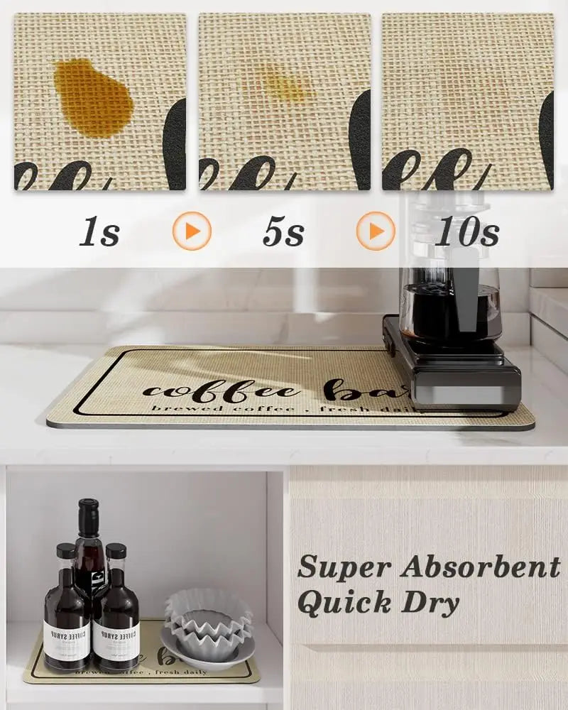 Large Kitchen Super Absorbent Mat Coffee Dish Draining Mat Drying Mat Quick Dry Bathroom Drain Pad Kitchen Faucet Placemat - AMULET RING STORE