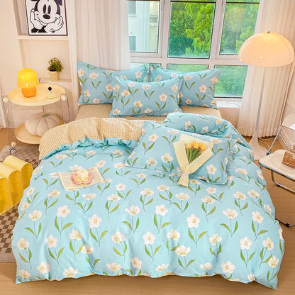 100% Cotton Bedding Set Duvet Cover Set 1 Quilt Cover 2 Pillowcases No Sheet- Ultra Soft Breathable Hypoallergenic - AMULET RING STORE