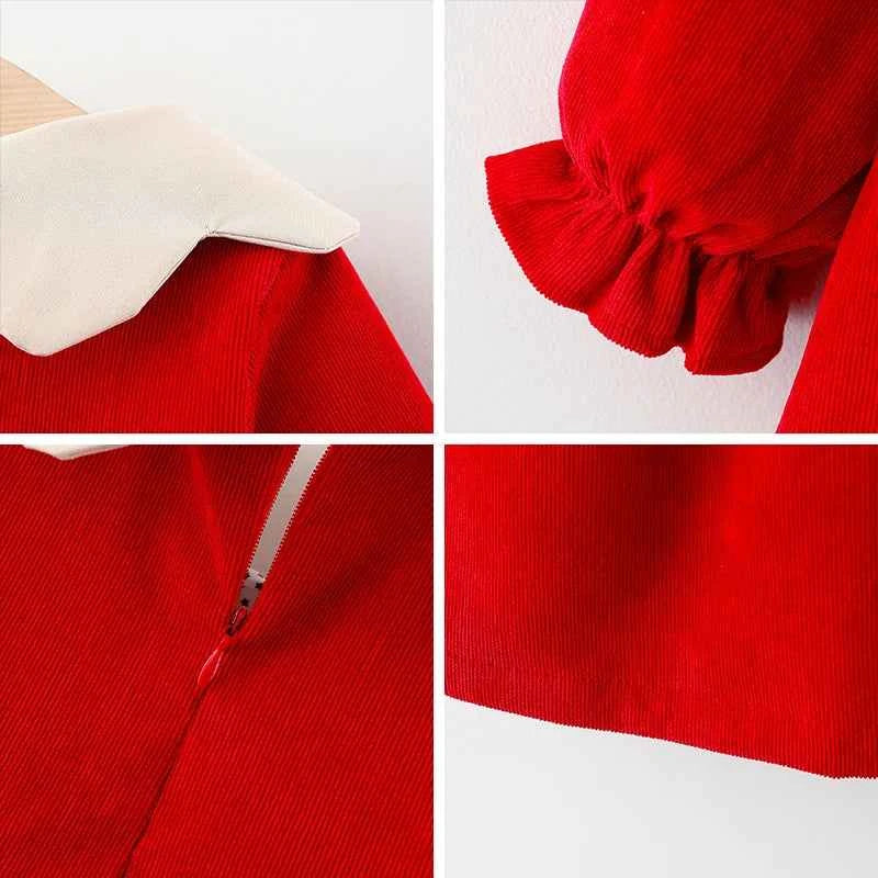 Bear Leader Newborn Bebes Princess Dresses Autumn Christmas Fashion Infant Girl Ruffles Costume Vestidos Cute Bear Bags 0-2Y