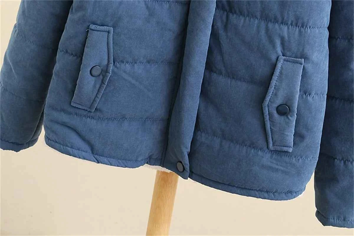 Women Autumn Winter Padded Coat Zip Up Long Sleeve Korean Hooded Jacket Fashion Solid Warm Clothes Casual Outfit Coats Street