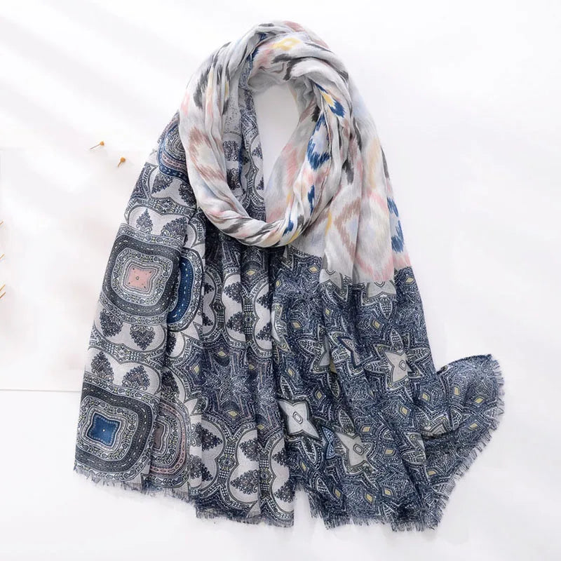 Luxury Brand Scarf For Woman Soft Cotton Shawl Wrap Tassel Viscose Muslim Woman Hijab Boho Beach Towel Female Bandana Headscarf - AMULET RING STORE