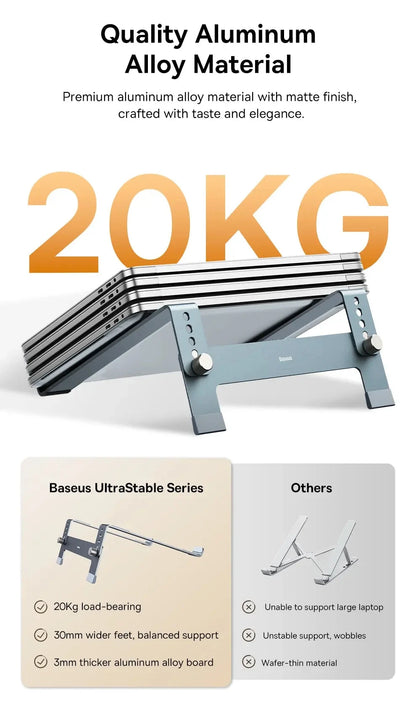Baseus Adjustable Laptop Stand Aluminum Portable Notebook Support Holder for Macbook Air Pro Computer Stand Cooling Bracket - AMULET RING STORE