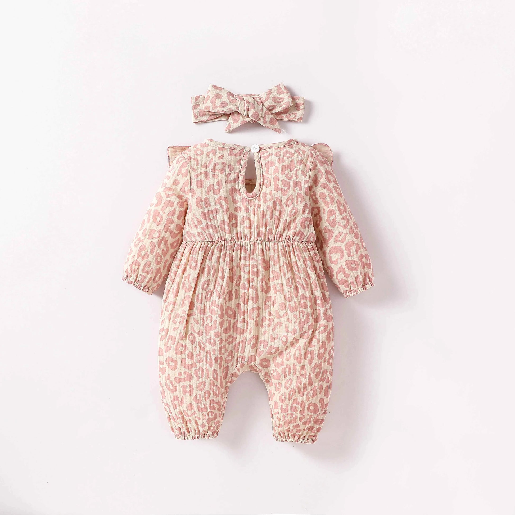 Baby Girls Summer Long Sleeve Printing Love With Bowknot  For Casual Daily Cotton Jumpsuit