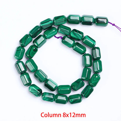 Hot Sell Natural Malachite Beads Rice Tubular Column Cuboid Shape Loose Beads for Jewelry Making DIY Bracelet Accessories - AMULET RING STORE