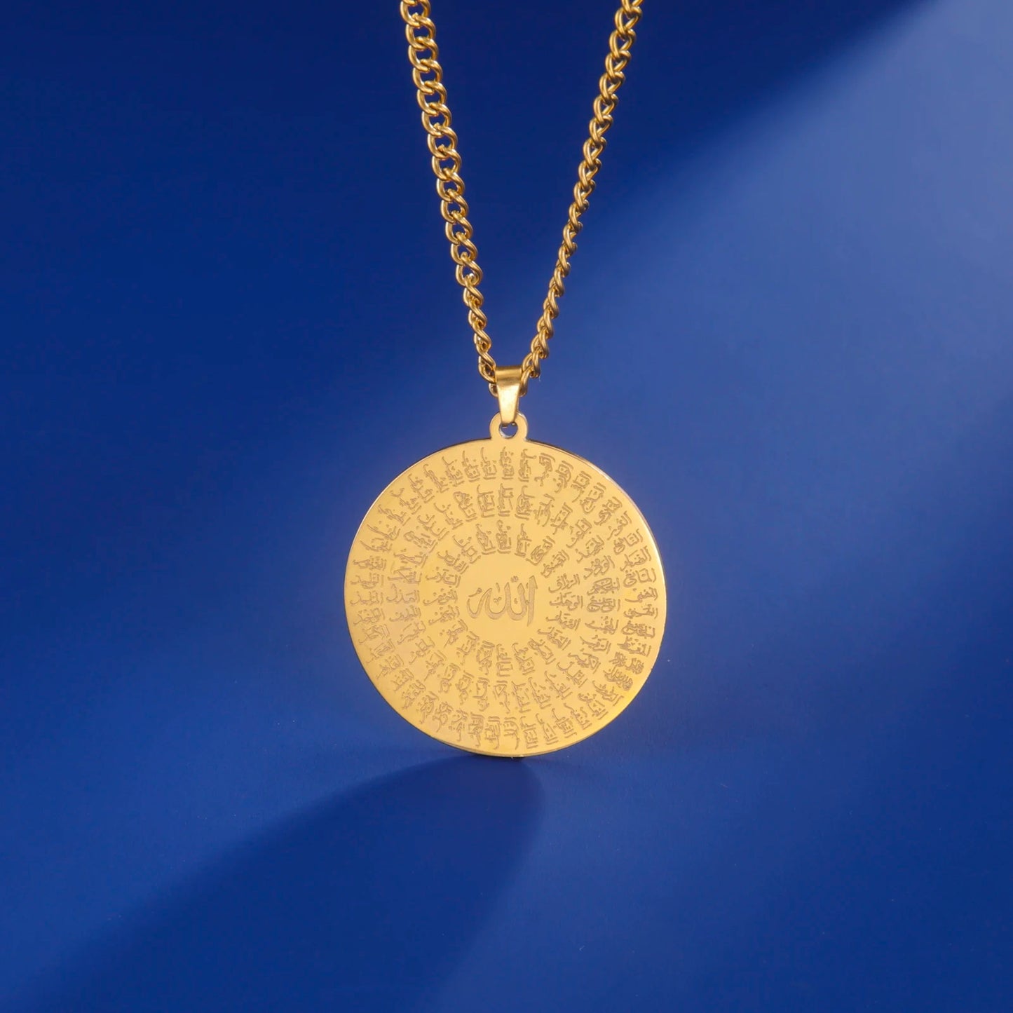 Jeshayuan Allah Name Pendant Necklace For Men Arabian Calligraphy Stainless Steel Religious Amulet Lucky Jewelry Gift - AMULET RING STORE