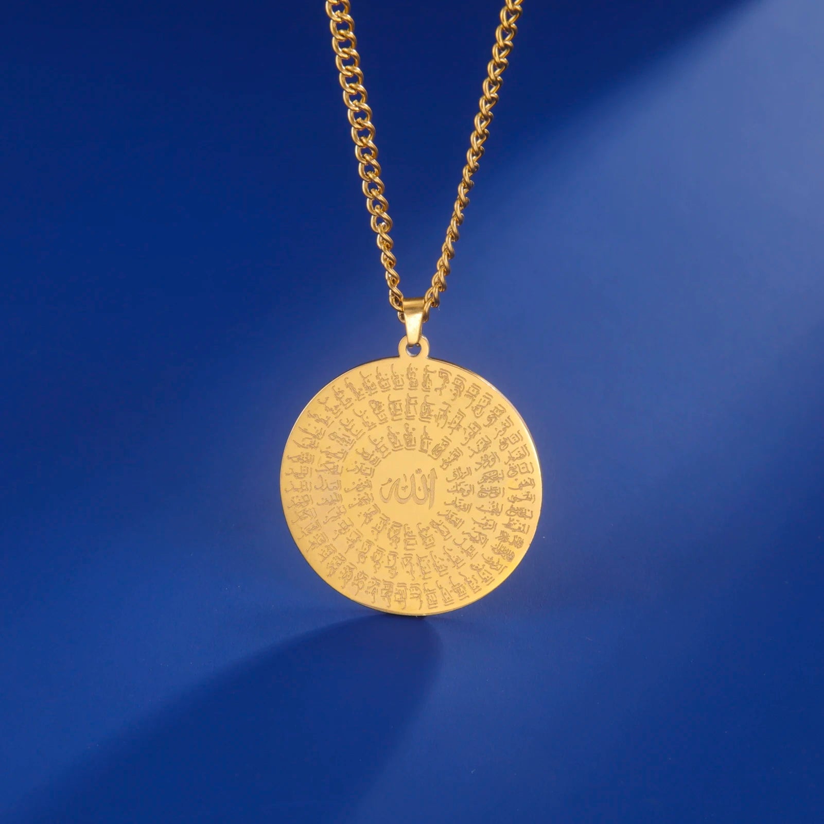 Jeshayuan Allah Name Pendant Necklace For Men Arabian Calligraphy Stainless Steel Religious Amulet Lucky Jewelry Gift - AMULET RING STORE