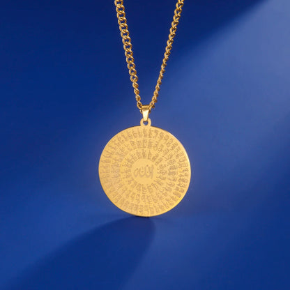 Jeshayuan Allah Name Pendant Necklace For Men Arabian Calligraphy Stainless Steel Religious Amulet Lucky Jewelry Gift - AMULET RING STORE