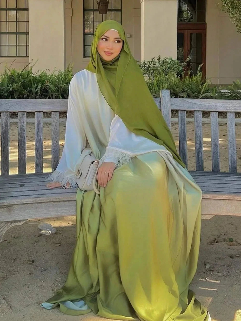 Middle Eastern Loose Abaya Muslim Full Sleeve Open Front Abayas Elegant Turkey Kaftans Women Jilbabs Islamic Maxi Dresses - AMULET RING STORE