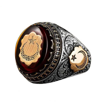 Male Ring Personality Hand Engraved Pattern