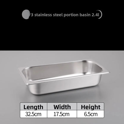 Stainl Steel Rectangular Covered Small Seasoning Box Food Container Thermal Rectangular Basin for Restaurant Kitchen - AMULET RING STORE