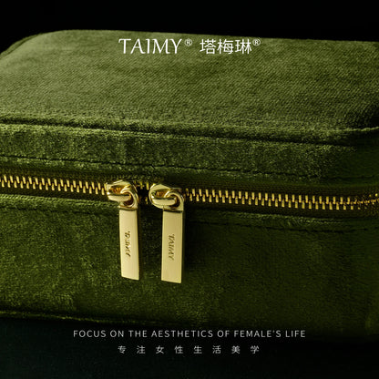 TAIMY Personalized Velvet Jewelry Box Double Layer Design High Capacity Travel Ring Necklace Earrings Jewellery Organizer - AMULET RING STORE