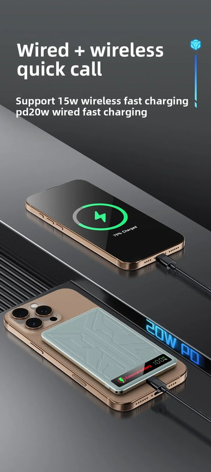 10000mAh CCC 3C Magsafe Power Bank Magnetic Wireless Phone Charger External Battery 20W Fast Charging for IPhone 16 15 - AMULET RING STORE