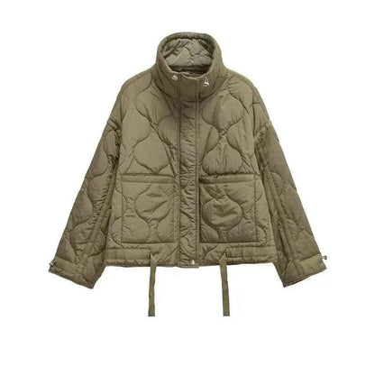Padded Coat American Retro High Neck Parkas Warm Woman Winter Coats Winter Parkas For Women Elegant Luxury Women's Coat