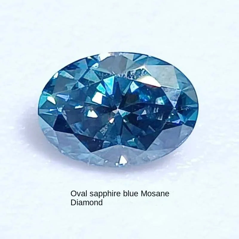 1CT colored diamond moissanite oval pigeon egg moissanite irregular naked stone gemstone jewelry accessories