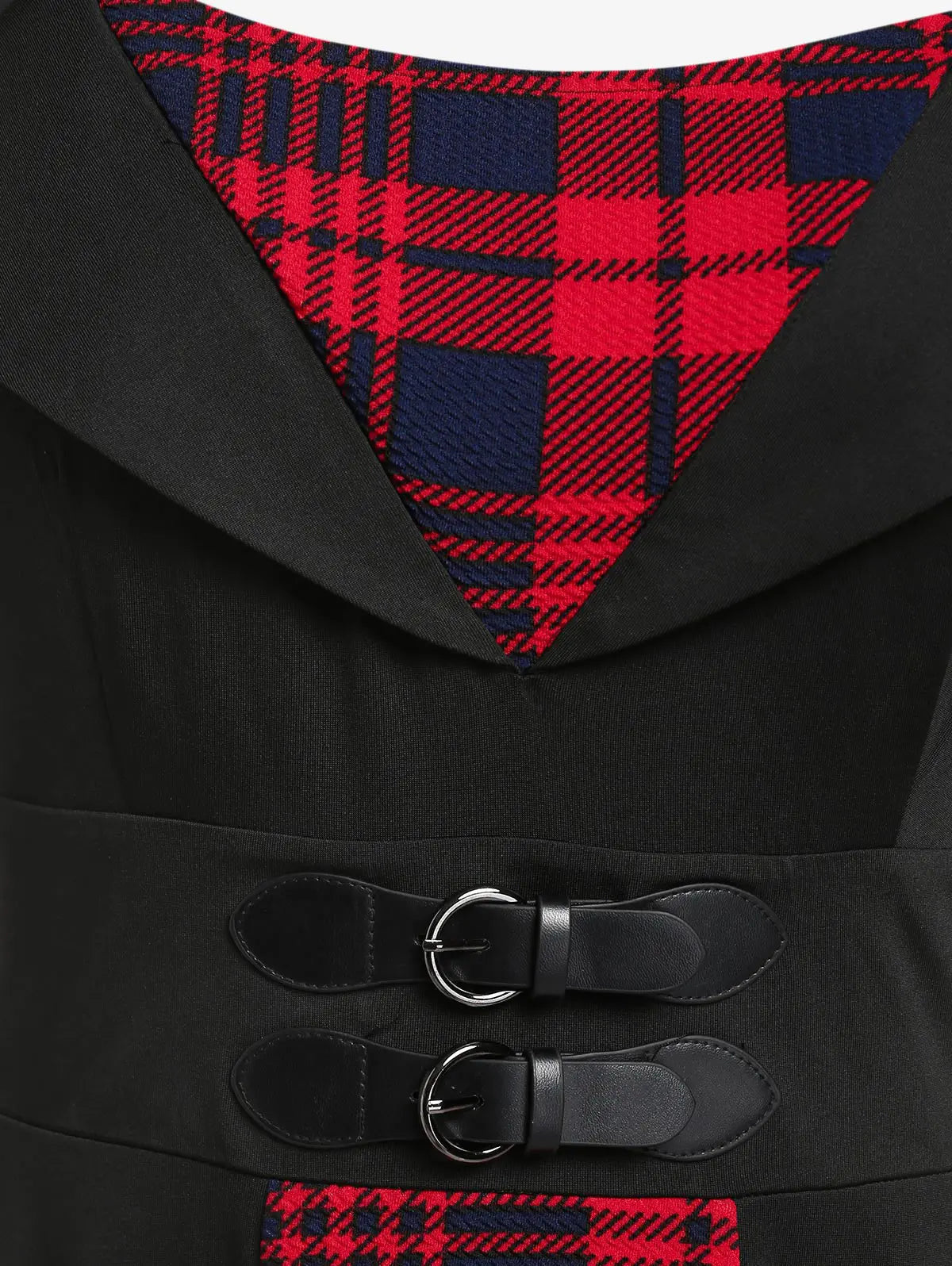 ROSEGAL Plus Size Vintage Plaid Dress Women Winter Fashion High Waist Long Sleeves Rockabilly Swing Dresses Vestidos