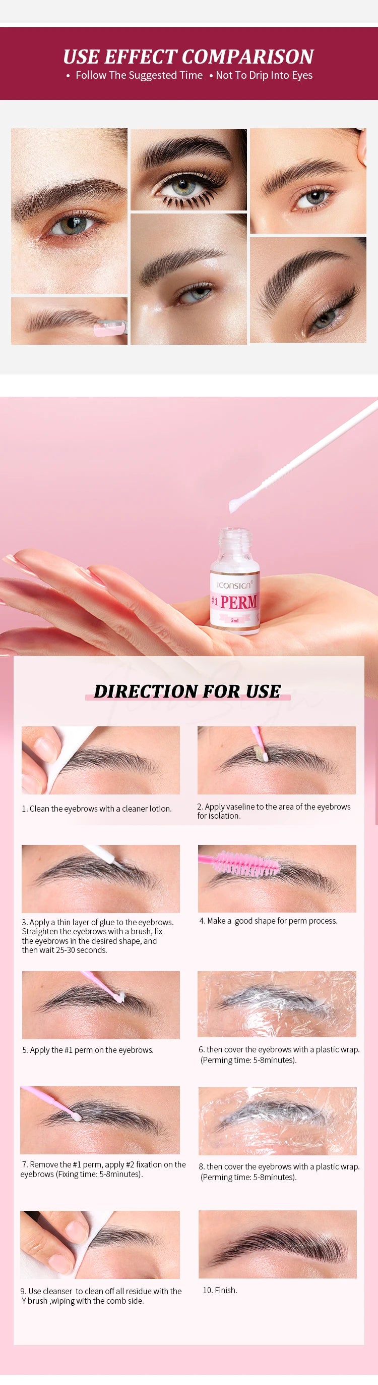 DIY Brow Perm Eyebrow Lamination 45-60 Days ICONSIGN Professional Brow Perming Set Beauty Makeup Tools Home Use - AMULET RING STORE