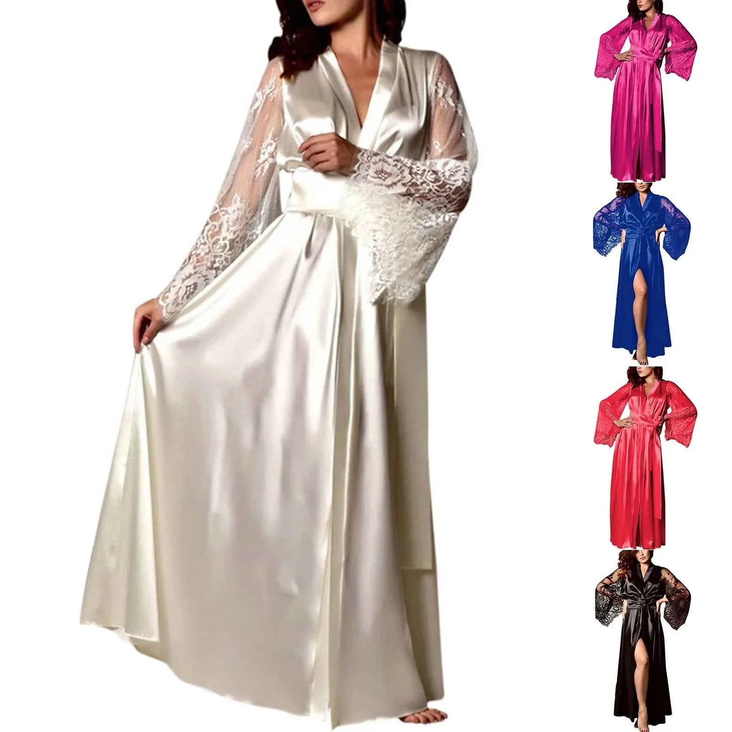 New Ladies Sexy Imitation Ice Silk Plus Size Pajamas Nightgown Nightgown Nightwears For Ladies Sexy Sleepwear Night Gown 2025