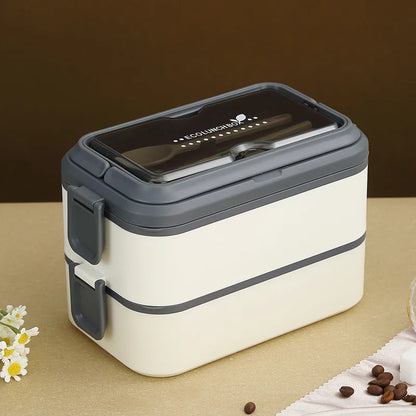 304 stainless steel lunch box for kids adult portable Microwavable insulated bento compartment multilayer food storage container - AMULET RING STORE