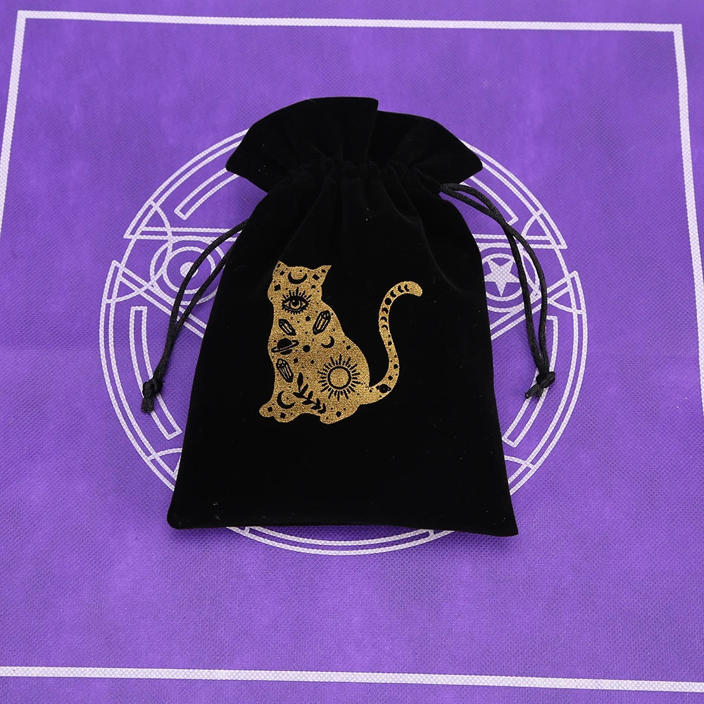 Tarot Card Bag Composite Fleece Drawstring Storage Bag Tarots Storage Bag Dice Bag Rune Jewelry Pouch Christmas Party Gift Pouch - AMULET RING STORE