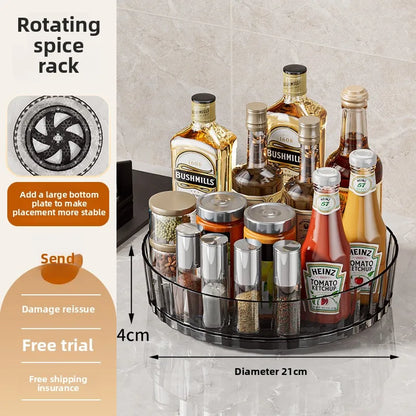 360° Rotating Plastic Storage Rack Bathroom Storage Organizer Kitchen Snack Food Oil Seasoning Bottle Storage Rack Fruit Tray - AMULET RING STORE