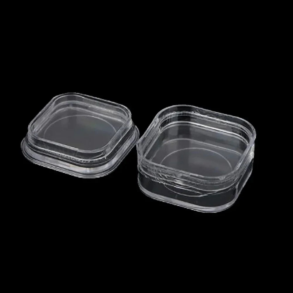 Transperant Square Diamond Jewelry Storage Box Stone Display Case Round Gemstone Organizer 1Pc Small Coin Ring Travel Gift Box - AMULET RING STORE