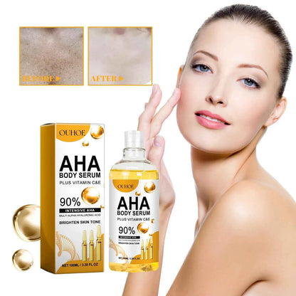 AHA Body Serum Collagen Moisturizing Spots Eraser Corrector Shrink Pore Repair Lighten Body Face Skin Care Hydrating Face Serum