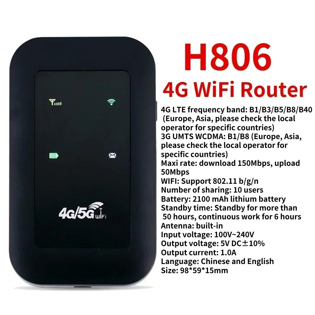 M9S/MF68E/H5577R 4G Lte Router Wireless Wifi Portable Modem Mini Outdoor Hotspot Pocket Mifi 150mbps Sim Card Slot Chip 3000mAh - AMULET RING STORE