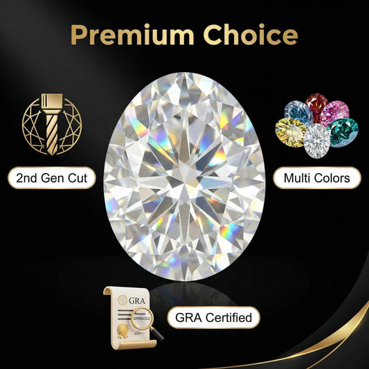 1CT colored diamond moissanite oval pigeon egg moissanite irregular naked stone gemstone jewelry accessories